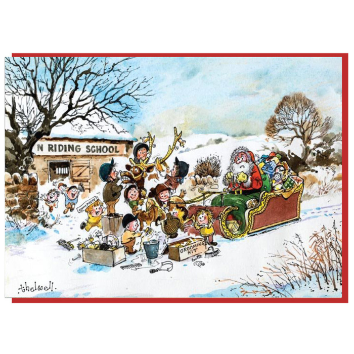 'Reindeer Hand Wash' Christmas Greetings Card by Thelwell