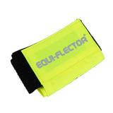 Yellow Equi-Flector strap on a white background