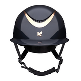 Shires Karben Alina Ellipse Wide Peak Riding Hat in Navy with Rose Gold elements