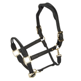 Shires Velociti Lusso Soria Control Leather Headcollar in Black