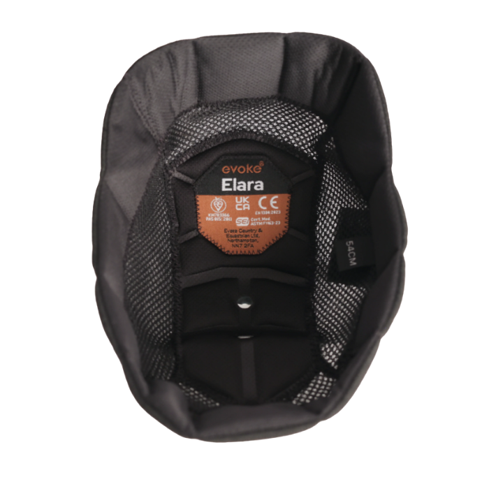 Inside of Evoke Elara hat liner on a white background