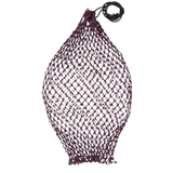 LeMieux AW26 Hippo Lite Haynet Bramble One Size Varient Bramble. A dark purple mesh hanging bag with a black drawstring cord and toggle, shown against a plain white background.