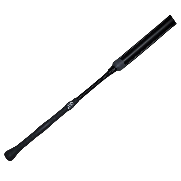 Black horse riding baton on a white background