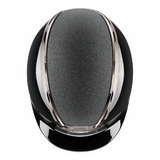 Black and silver riding hat on a white background