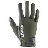 Green glove with 'uvex' branding on a white background