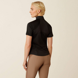 Womens Soquel 1/4 Zip Short Sleeve Baselayer in Black