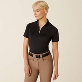 Womens Soquel 1/4 Zip Short Sleeve Baselayer in Black