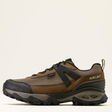 Brown walking boot on a white background
