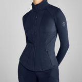 Aztec Diamond Core Fitted Jacket In Navy-Fleeces, Sweaters & Jumpers-Eland Lodge