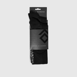 2 pair o black socks in packaging white background