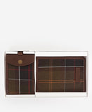 Barbour Mens Leather & Tartan Travel Gift Set-Bags & Wallets-Eland Lodge
