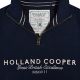 Holland Cooper Sporting Goods Zip Henley in Ink Navy