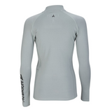 Light pink long-sleeve equestrian base layer with a small logo on a white background