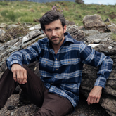Dubarry Townley Men's Hunting Check Shirt in Indigo-Shirts-Eland Lodge