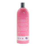 Pink bottle on white background reverse view