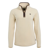 Pale cream fleece jacket on a white background
