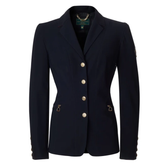 Navy equestrian competition jacket on a white background