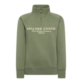 Green sweatshirt with 'Holland Cooper' branding on a white background