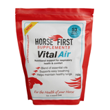 Horse First Supplements Vital Air packaging on a white background
