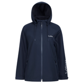 Navy waterproof jacket with LeMieux branding on a white background