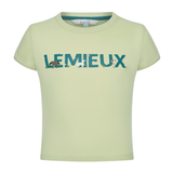 Light green t-shirt with 'LEMIEUX' printed on it against a white background