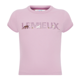 Pink t-shirt with 'LEMIEUX' logo on a white background