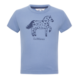 Blue t-shirt with a horse design and 'LeMieux' branding on a white background