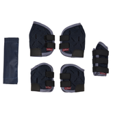 Set of toy horse boots on a white background