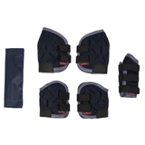 Set of toy horse boots on a white background