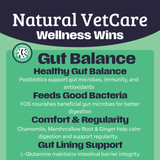 green and black background with wellness infortmation about the product