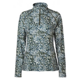 Green and blue patterned base layer top on white background