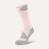 Pink and grey sock on a white background
