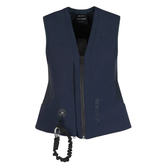 Dark blue air jacket gilet for equestrians on a white background