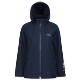 Navy waterproof jacket with LeMieux branding on a white background