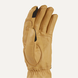 Light tan glove on a white background