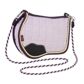 Saddle pad with a rope handle on a white background