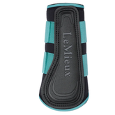 Black and teal horse leg guard with 'LeMieux' branding on a white background