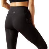 Black leggings with textured design on a white background