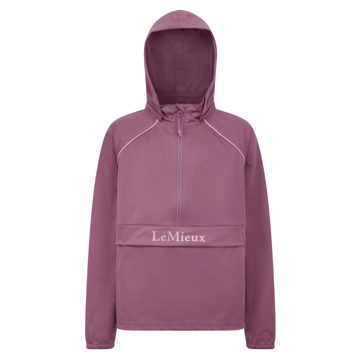 Pink jacket with a hood on a white background, featuring the brand 'LeMieux'.