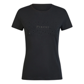 Black T-shirt with Pikeur Logo surround by black sparkle on a white background