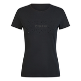 Black T-shirt with Pikeur Logo surround by black sparkle on a white background