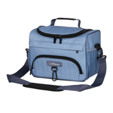 Blue grooming bag with black accents and a visible brand logo on a white background