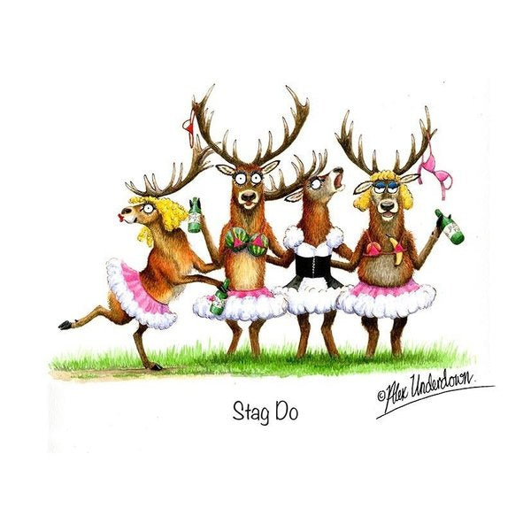 Alex Underdown Art Stag Do Greeting Card