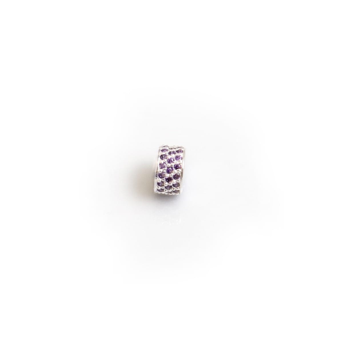 Hiho Silver CZ Starlight Roller Charm Bead