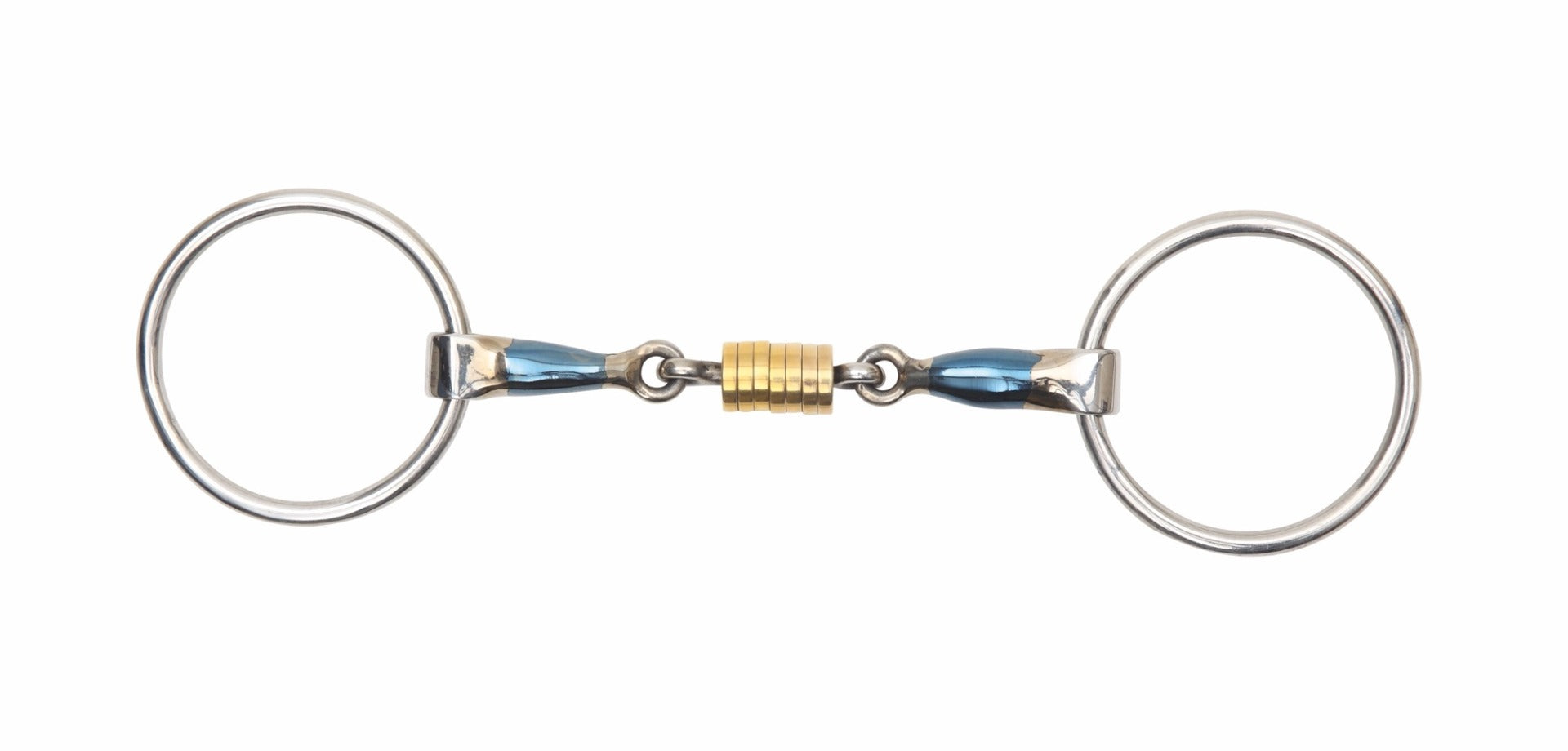Shires Blue Sweet Iron Loose Ring with Roller Link Bit