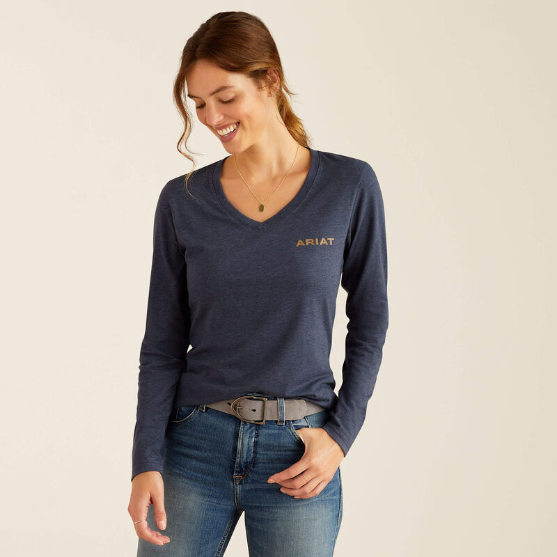 Ariat Ladies Handcrafted T-Shirt in Navy Heather