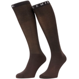 Pair of brown knee length socks 'LeMieux' brand on white background