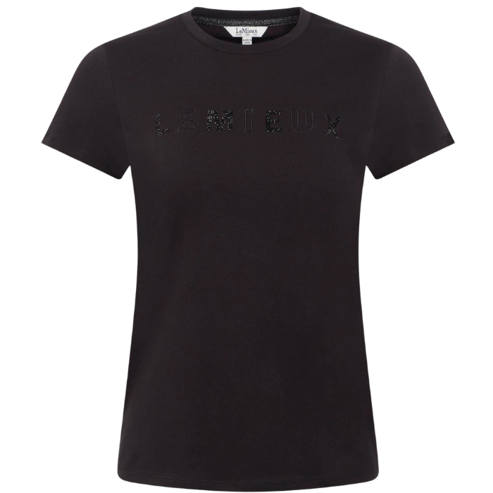 Black t-shirt with 'La Mieux' branding on a white background