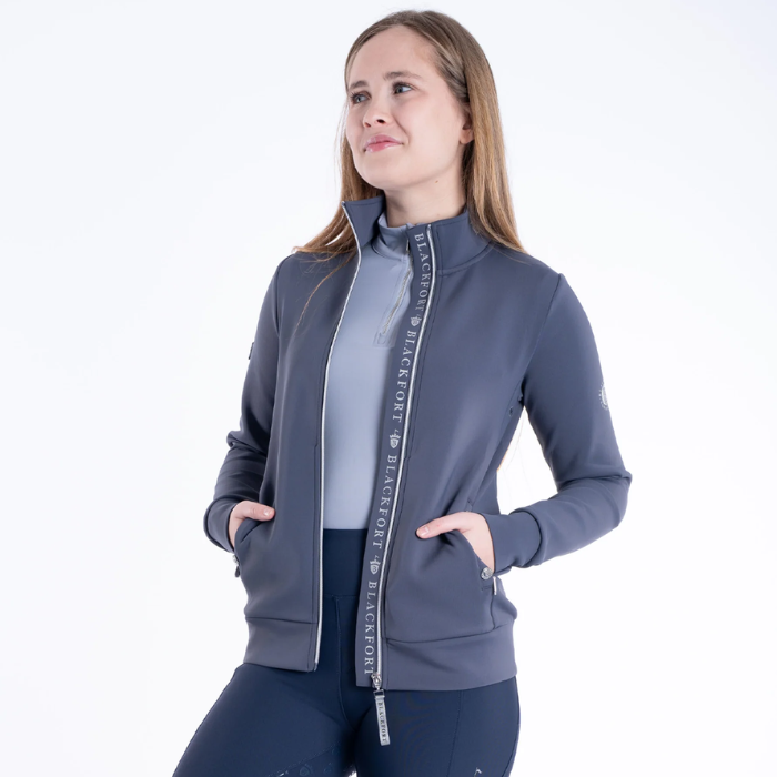 Blackfort Equestrian Jenny Zip Up in Navy and Silver