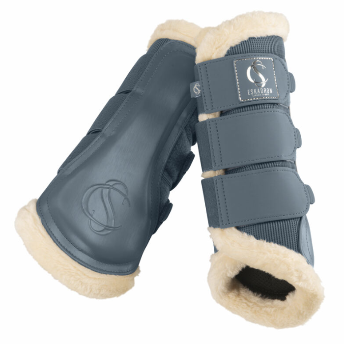 Eskadron Classic Sports Mesh Faux Fur Tendon Boots in Steel Blue